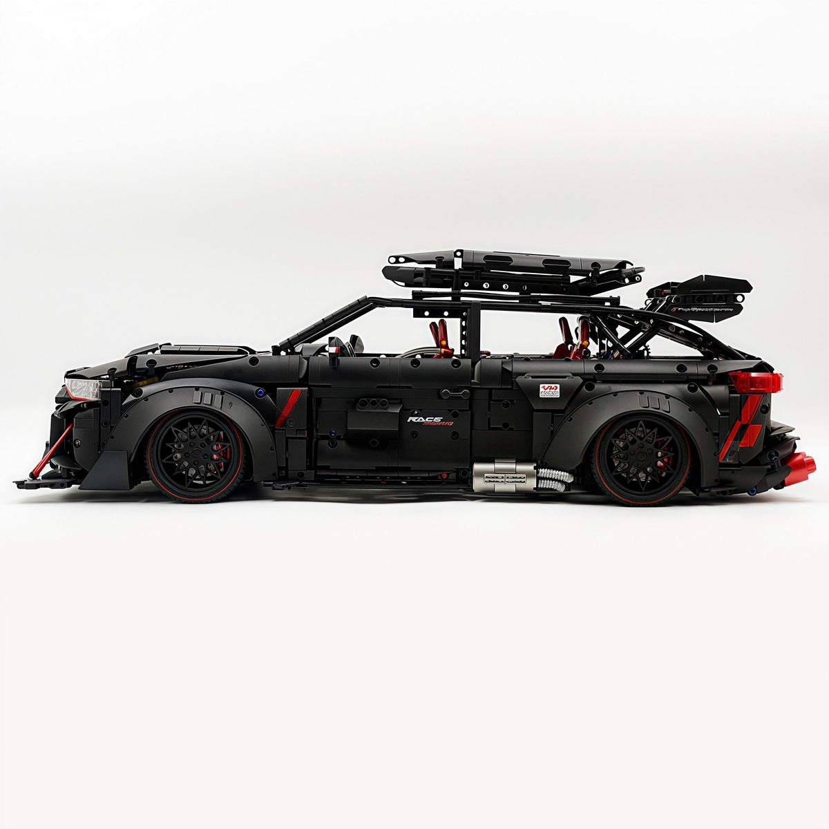 Trilumity Motorized Building Block Set: 1:8 Audi Rs6 Quattro Widebody Wagon | Matte Black Power | 4189+-Piece