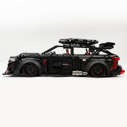 Trilumity Motorized Building Block Set: 1:8 Audi Rs6 Quattro Widebody Wagon | Matte Black Power | 4189+-Piece