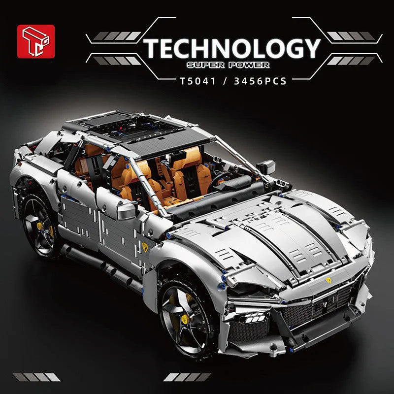 TiaGole MOC Motorized Building Block Set: Ferrari Purosangue SUV Supercar, Model T5041