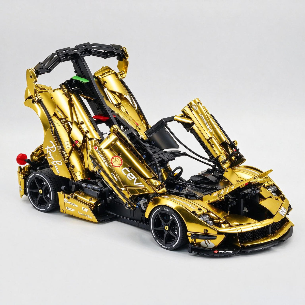 Trilumity Motorized Building Block Set: 1:8 The Ultimate Italian Hybrid Hypercar Evo | Gold Plating Custom Edition (4058Piece)