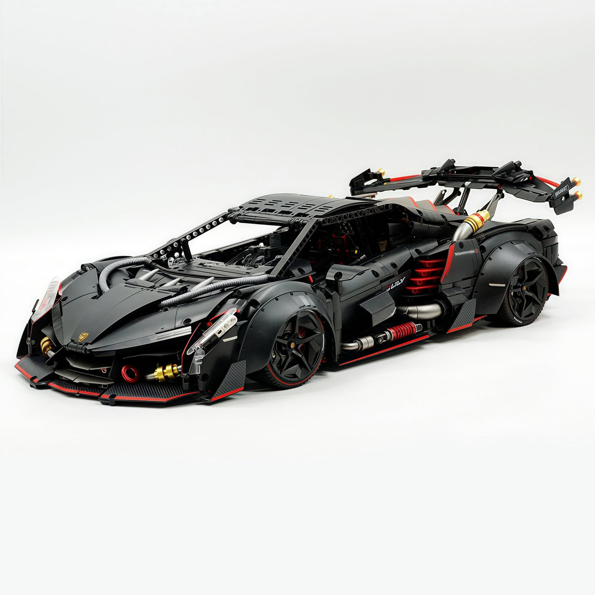 Trilumity Motorized Building Block Set: 1:8 Lamborghini Veneno Limited Edition Obsidian V12 Supercar | 64cm | Remote Controlled | 3809-Piece