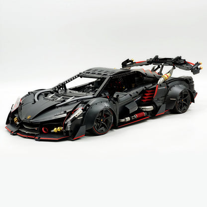 Trilumity Motorized Building Block Set: 1:8 Lamborghini Veneno Limited Edition Obsidian V12 Supercar | 64cm | Remote Controlled | 3809-Piece