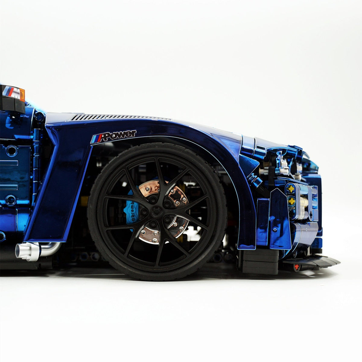 Trilumity Motorized Building Block Set: 1: 8 BMW M4 GT3 Building Set, Fully Detailed Simulation, Electric Sapphire Blue Custom Edition (4556Piece)