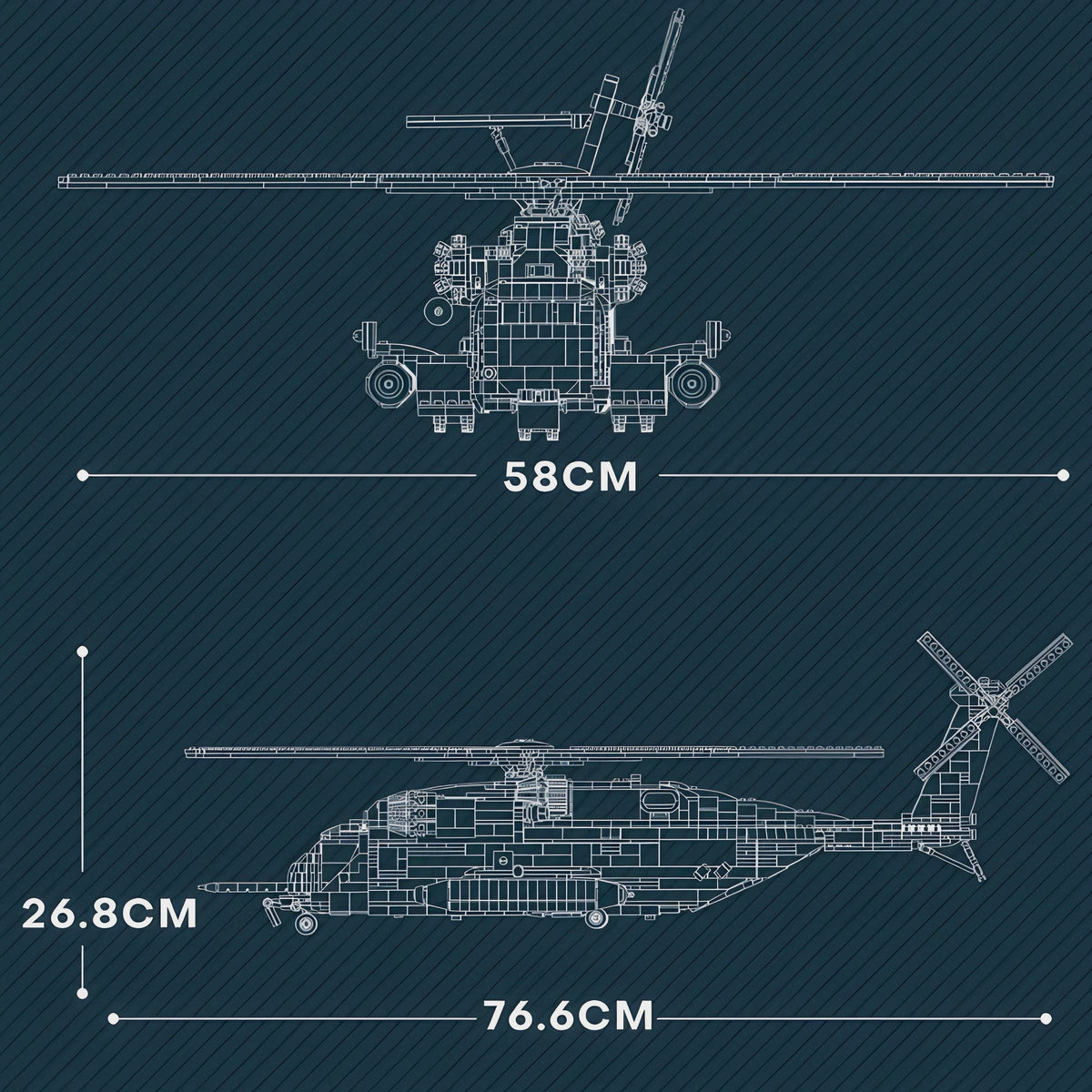 Trilumity CH-53 Transport Helicopter (2192 Pieces） Building Block Set, 2,192-Piece