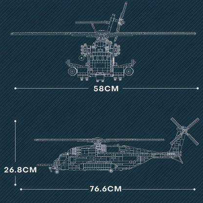 Trilumity CH-53 Transport Helicopter (2192 Pieces） Building Block Set, 2,192-Piece