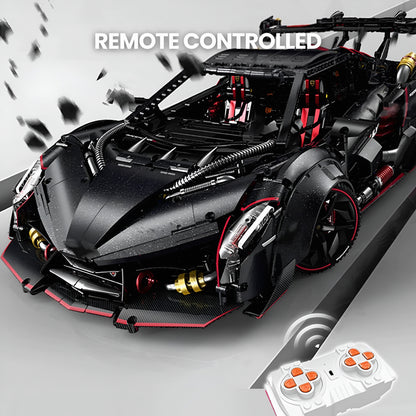 Trilumity Motorized Building Block Set: 1:8 Lamborghini Veneno Limited Edition Obsidian V12 Supercar | 64cm | Remote Controlled | 3809-Piece