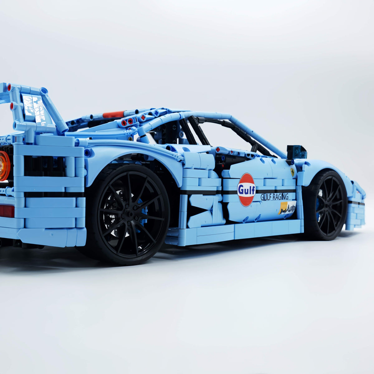 Trilumity Building Block Set: 1:8 The Ultimate 80s Turbo Icon Supercar, Gulf Blue Custom Edition (4026-Piece)