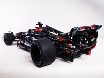 Trilumity Building Block Set: 1:8 Mercedes-Benz W15 F1 Racing Car | Lewis 2024 Livery (1642-Piece)