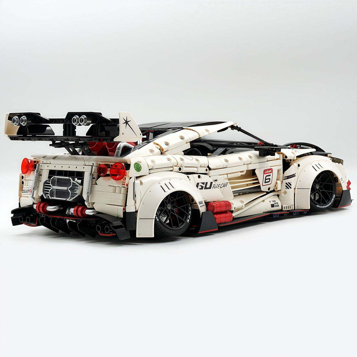 Trilumity Motorized Building Block Set: 1:8 Nissan GT-R R35 Widebody Edition | White Beast | 3939+-Piece