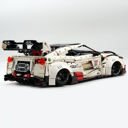 Trilumity Motorized Building Block Set: 1:8 Nissan GT-R R35 Widebody Edition | White Beast | 3939+-Piece