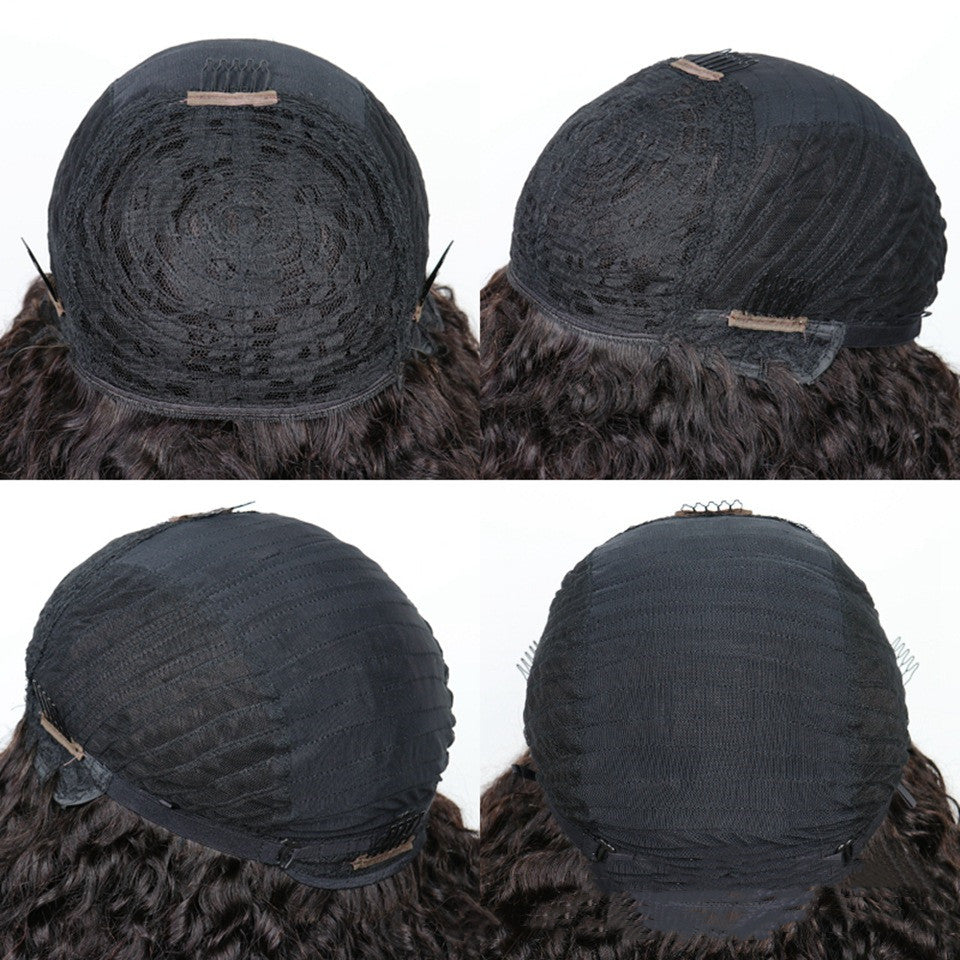 Trilumity Straight Wig with Bangs in Black, cap and adjustable band construction