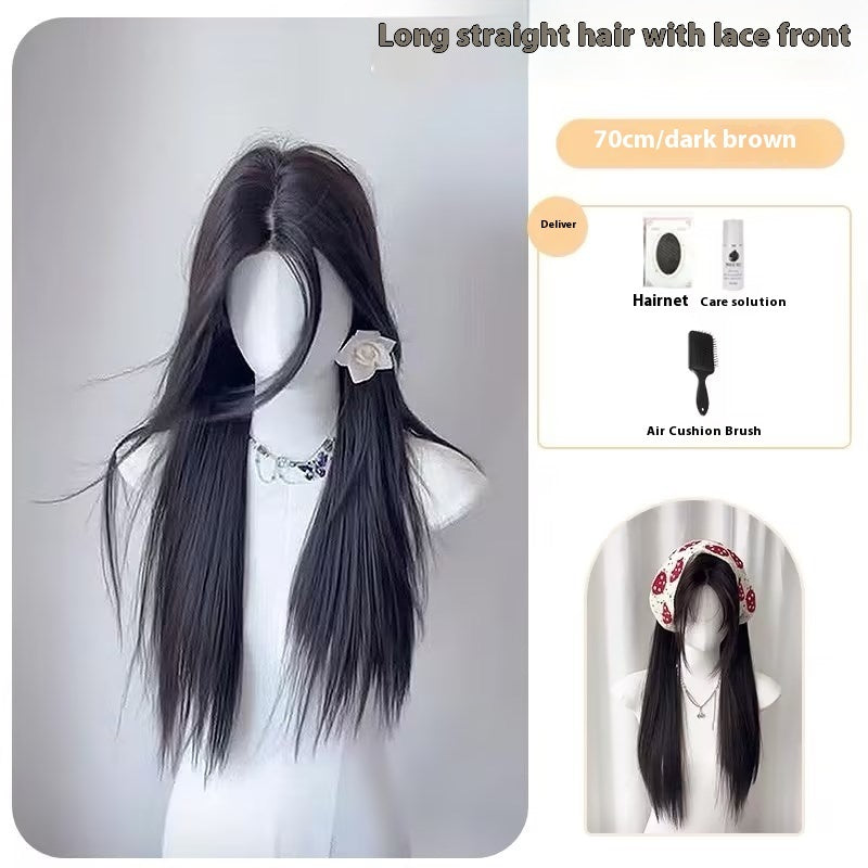 Trilumity Straight Lace Front Wig in Dark Brown, as supplied in packaging