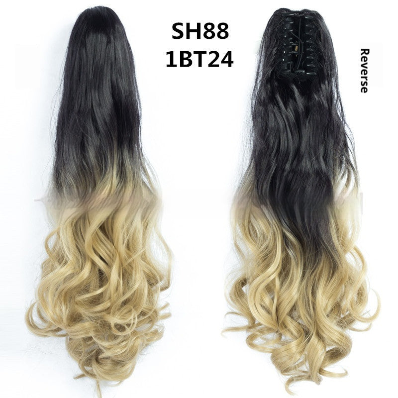 Trilumity Curly Ponytail in Blonde, hairline close-up
