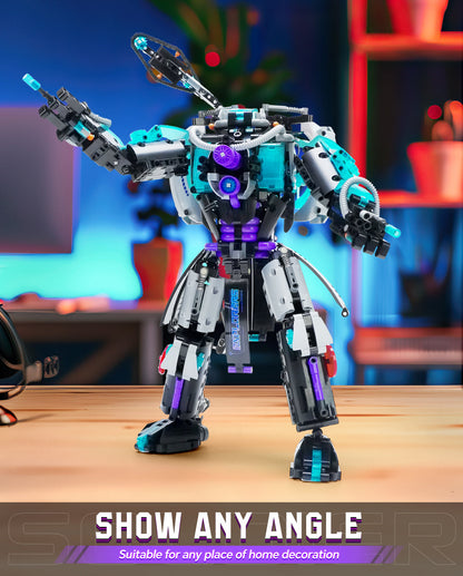 Trilumity 2 in 1 Transforming Electric Space Gun and Robot Building Toy, Futuristic Mechanical Interactions and Building Block Set, 3,037-Piece