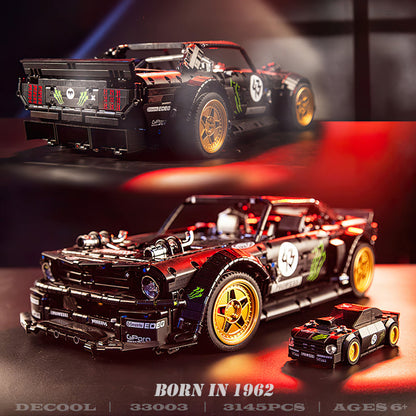 Trilumity Building Block Set: 1: 8 Hooniken Model Car Set, Giveaway Mini Mustang, A Must Have for Muscle Car Fans (3145Piece)