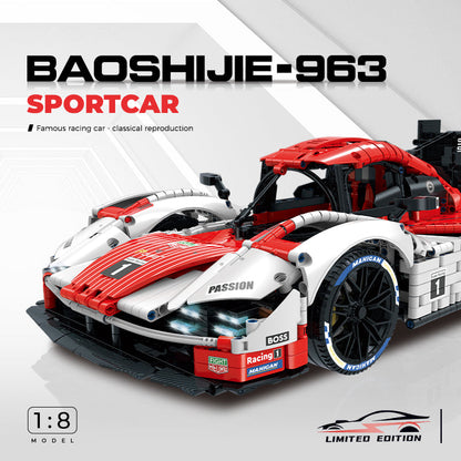 Trilumity Building Block Set: 1: 8 Porsche 963 Racing Car, Iconic Design and Authentic Details (3460-Piece)