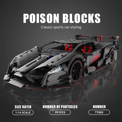 Trilumity Building Block Set: 1:14 Lamborghini Red Sports Car Dark Night Building Sets, Collectable Model for Boys Men Teens (1056-Piece)