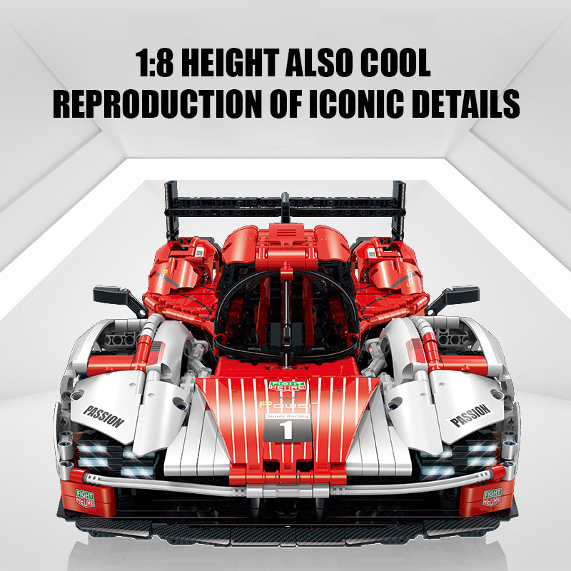 Trilumity Building Block Set: 1: 8 Porsche 963 Racing Car, Iconic Design and Authentic Details (3460-Piece)