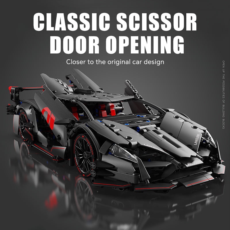 Trilumity Building Block Set: 1:14 Lamborghini Red Sports Car Dark Night Building Sets, Collectable Model for Boys Men Teens (1056-Piece)