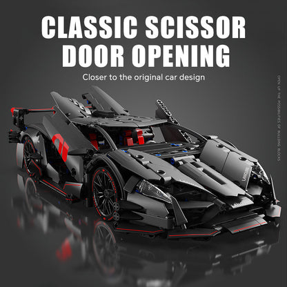 Trilumity Building Block Set: 1:14 Lamborghini Red Sports Car Dark Night Building Sets, Collectable Model for Boys Men Teens (1056-Piece)