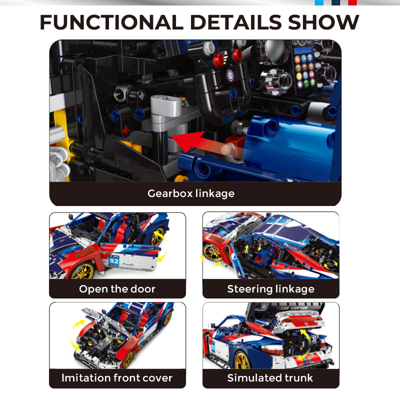 Trilumity Building Block Set: 1: 8 BMW M4 GT3 Building Set, Fully Detailed Simulation, The Ultimate Collectible (4556Piece)
