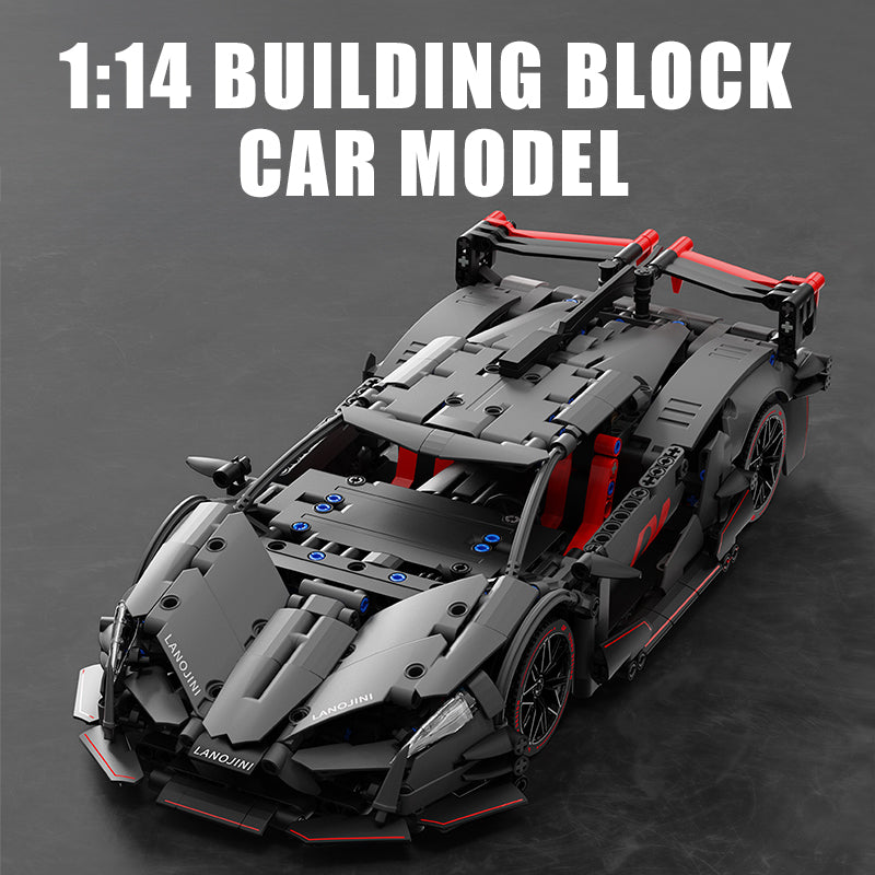 Trilumity Building Block Set: 1:14 Lamborghini Red Sports Car Dark Night Building Sets, Collectable Model for Boys Men Teens (1056-Piece)