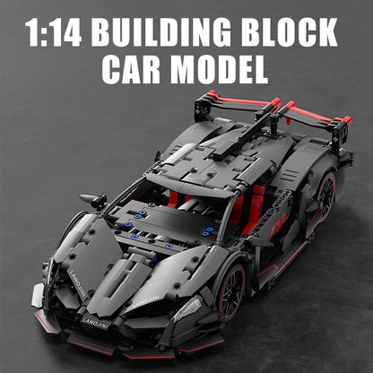 Trilumity Building Block Set: 1:14 Lamborghini Red Sports Car Dark Night Building Sets, Collectable Model for Boys Men Teens (1056-Piece)
