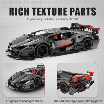 Trilumity Building Block Set: 1:14 Lamborghini Red Sports Car Dark Night Building Sets, Collectable Model for Boys Men Teens (1056-Piece)