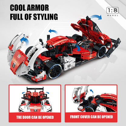 Trilumity Building Block Set: 1: 8 Porsche 963 Racing Car, Iconic Design and Authentic Details (3460-Piece)