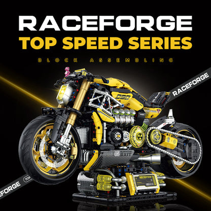 Trilumity Cyberpunk 2077 ARCH Nazare Motorcycle, Spray Display Stand with Lights Building Block Set, 1:5 Scale, Remote Control, 2,500-Piece