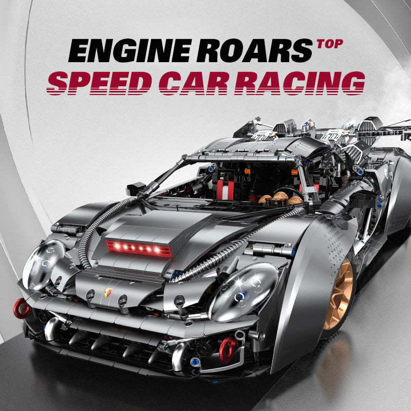 Trilumity Motorized Building Block Set: 1:8 Porsche Ultimate 918 Widebody Supercar Full-featured Edition with Remote Control (4306-Piece)