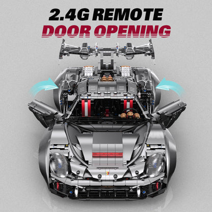 Trilumity Motorized Building Block Set: 1:8 Porsche Ultimate 918 Widebody Supercar Full-featured Edition with Remote Control (4306-Piece)