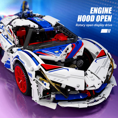 Trilumity Building Block Set: 1:10 Apollo Evo Supercar Building Kit, Remote Control Drift, Electrically Deployable Rear Wing, 2088-Piece