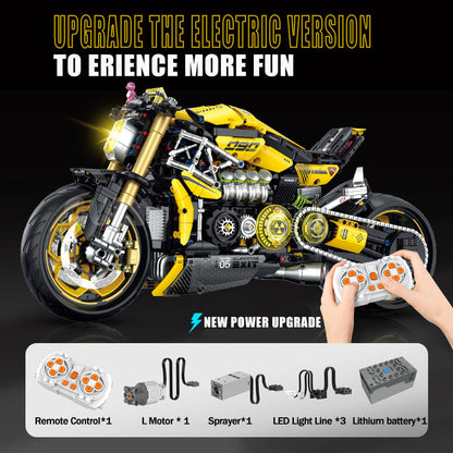 Trilumity Cyberpunk 2077 ARCH Nazare Motorcycle, Spray Display Stand with Lights Building Block Set, 1:5 Scale, Remote Control, 2,500-Piece