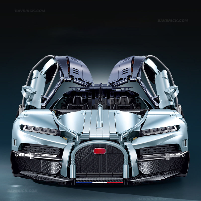 Trilumity Motorized Building Block Set: 1:8 French Hybrid V16 Hypercar | A Precision Blue Beast | Ultimate Collector's Item (3719-Piece)