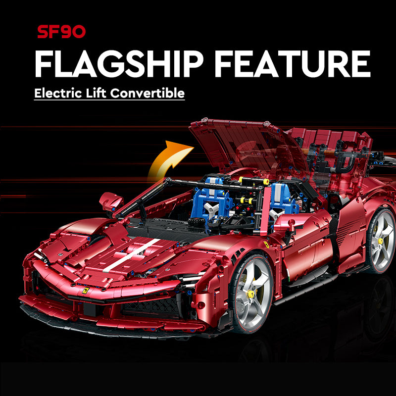 Trilumity Building Block Set: 1: 8 Hybrid V8 Supercar Building Set – Ultimate Remote Control Supercar (3982Piece)