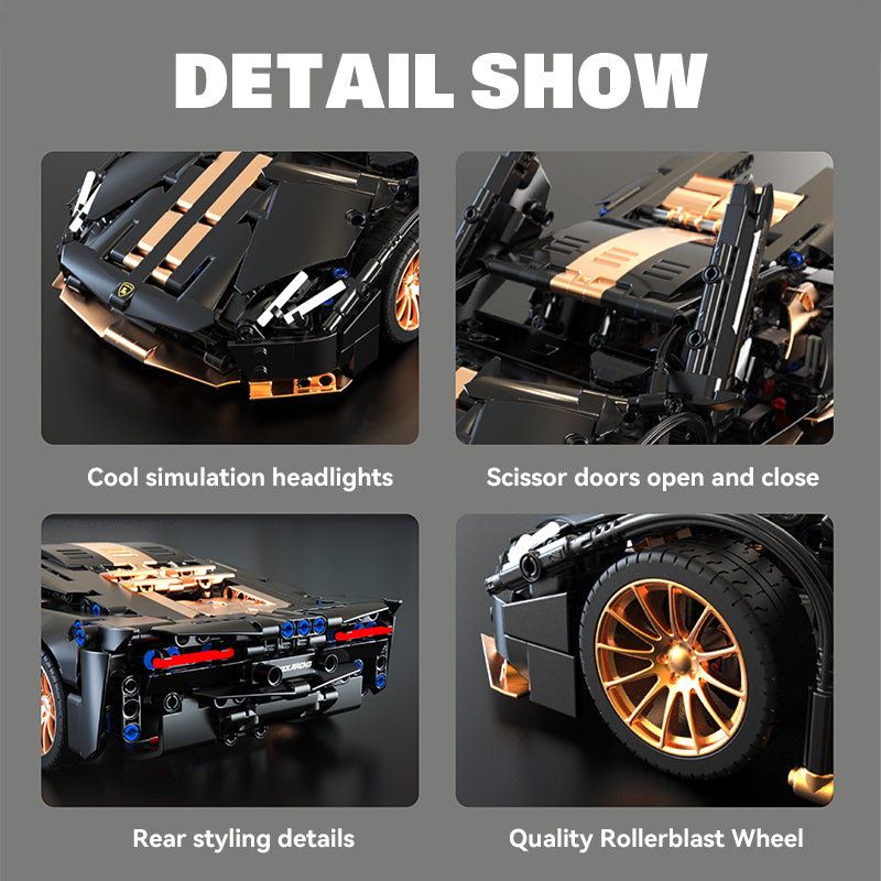 Trilumity Building Block Set: 1:14 Lamborghini P1 Sports Car Building Sets, Collectable Model for Boys Men Teens (1309-Piece)