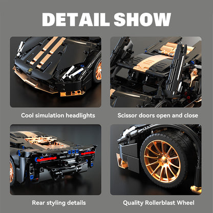 Trilumity Building Block Set: 1:14 Lamborghini P1 Sports Car Building Sets, Collectable Model for Boys Men Teens (1309-Piece)