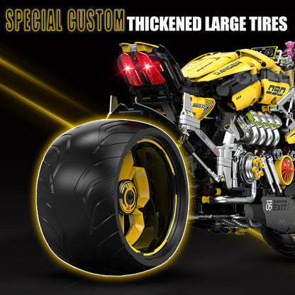 Trilumity Cyberpunk 2077 ARCH Nazare Motorcycle, Spray Display Stand with Lights Building Block Set, 1:5 Scale, Remote Control, 2,500-Piece