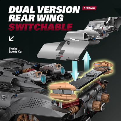 Trilumity Motorized Building Block Set: 1:8 Porsche Ultimate 918 Widebody Supercar Full-featured Edition with Remote Control (4306-Piece)