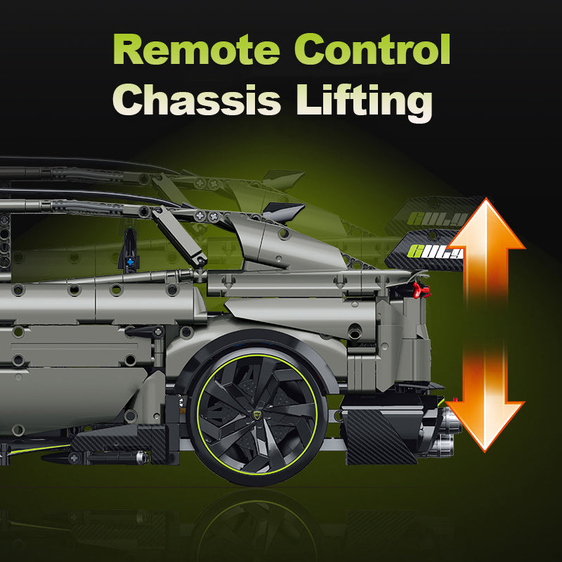 Trilumity Motorized Building Block Set: 1:8 The Ultimate Italian Super Suv | Remote Controlled | Grey Plating Limited Edition- 3223Piece