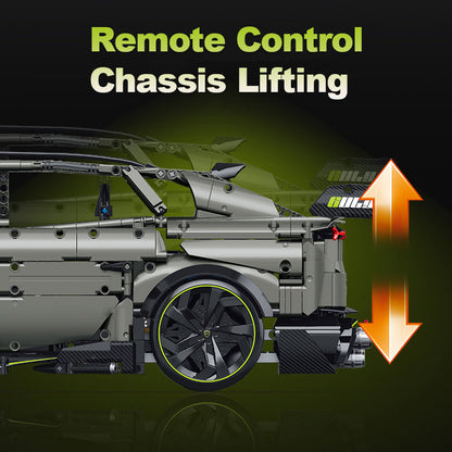 Trilumity Motorized Building Block Set: 1:8 The Ultimate Italian Super Suv | Remote Controlled | Grey Plating Limited Edition- 3223Piece