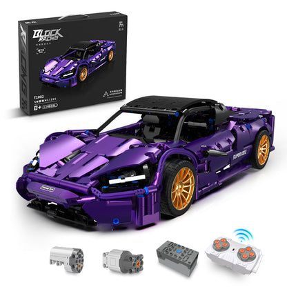 Trilumity Purple Phantom Sports Car, Collectable Model for Boys Men Teens Building Block Set, 1:14 Scale, Remote Control, 1,273-Piece