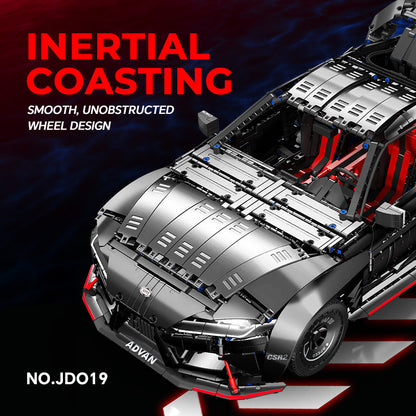 Trilumity Motorized Building Block Set: 1:8 Toyota Supra Building Sets, Electric Air Suspension, Rear Accelerator Blade linkage (4399-Piece)