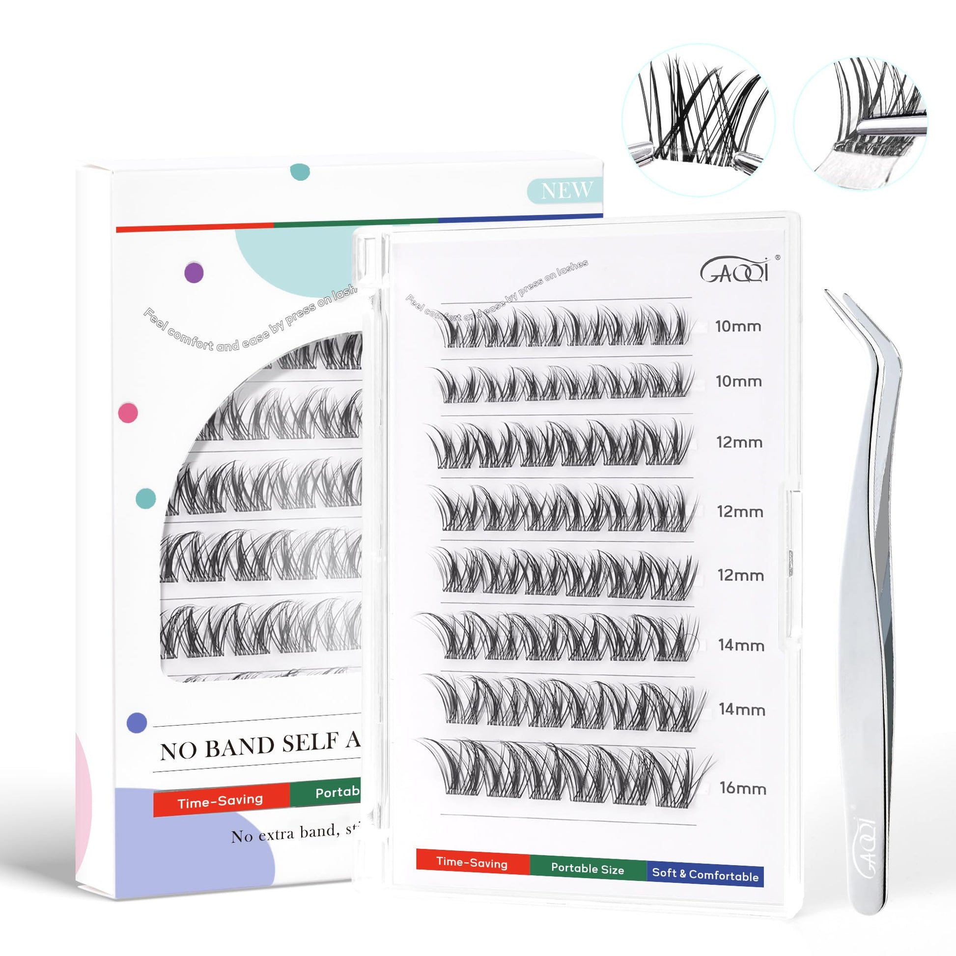 Trilumity Self Adhesive Clusters No Wispy Faux Mink Fiber - Clear False Lashes