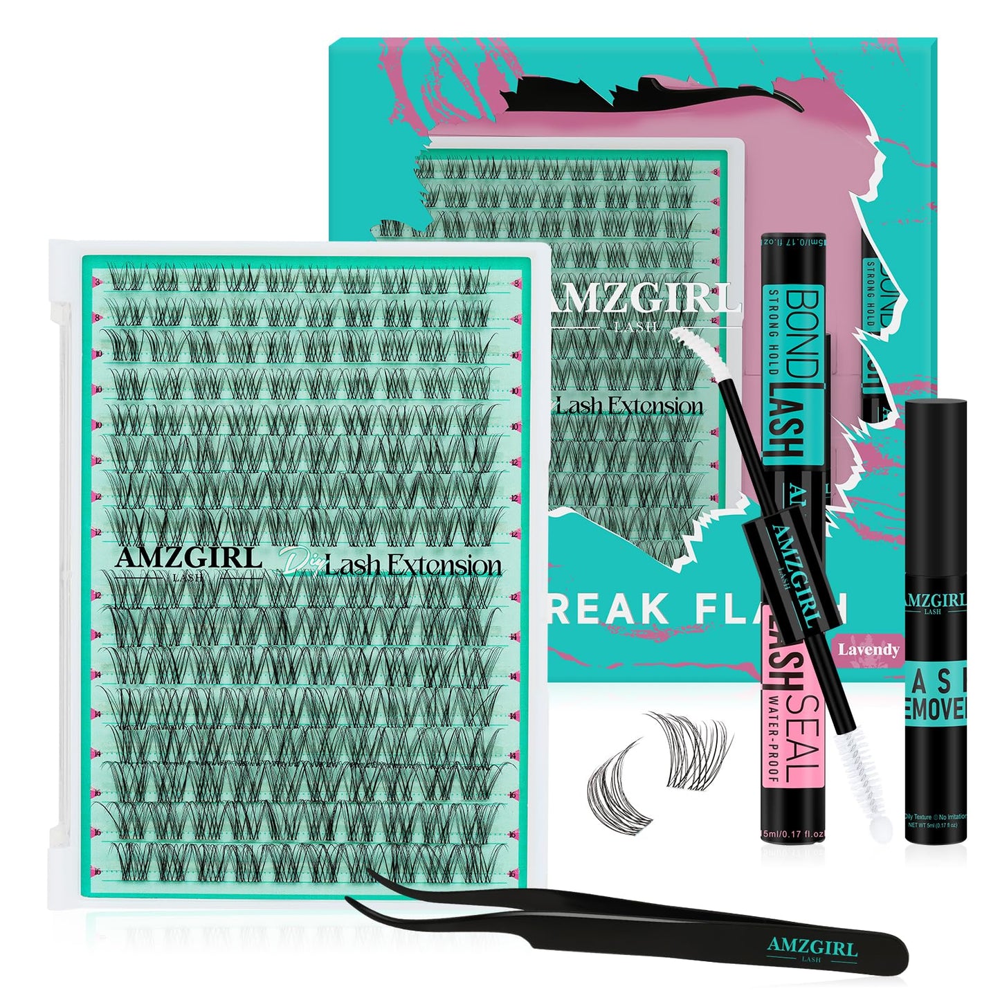 Trilumity Lash Clusters Wispy Faux Mink Fiber - Clear False Lashes