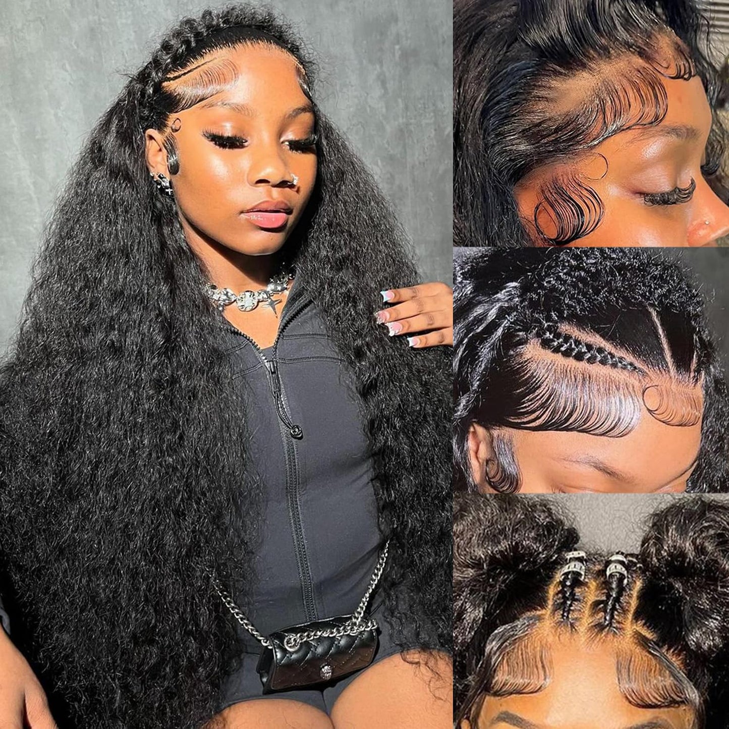 Trilumity 13X6 Front Brazilian Deep Wave Human Hair - Natural Black Hair Replacement Wig