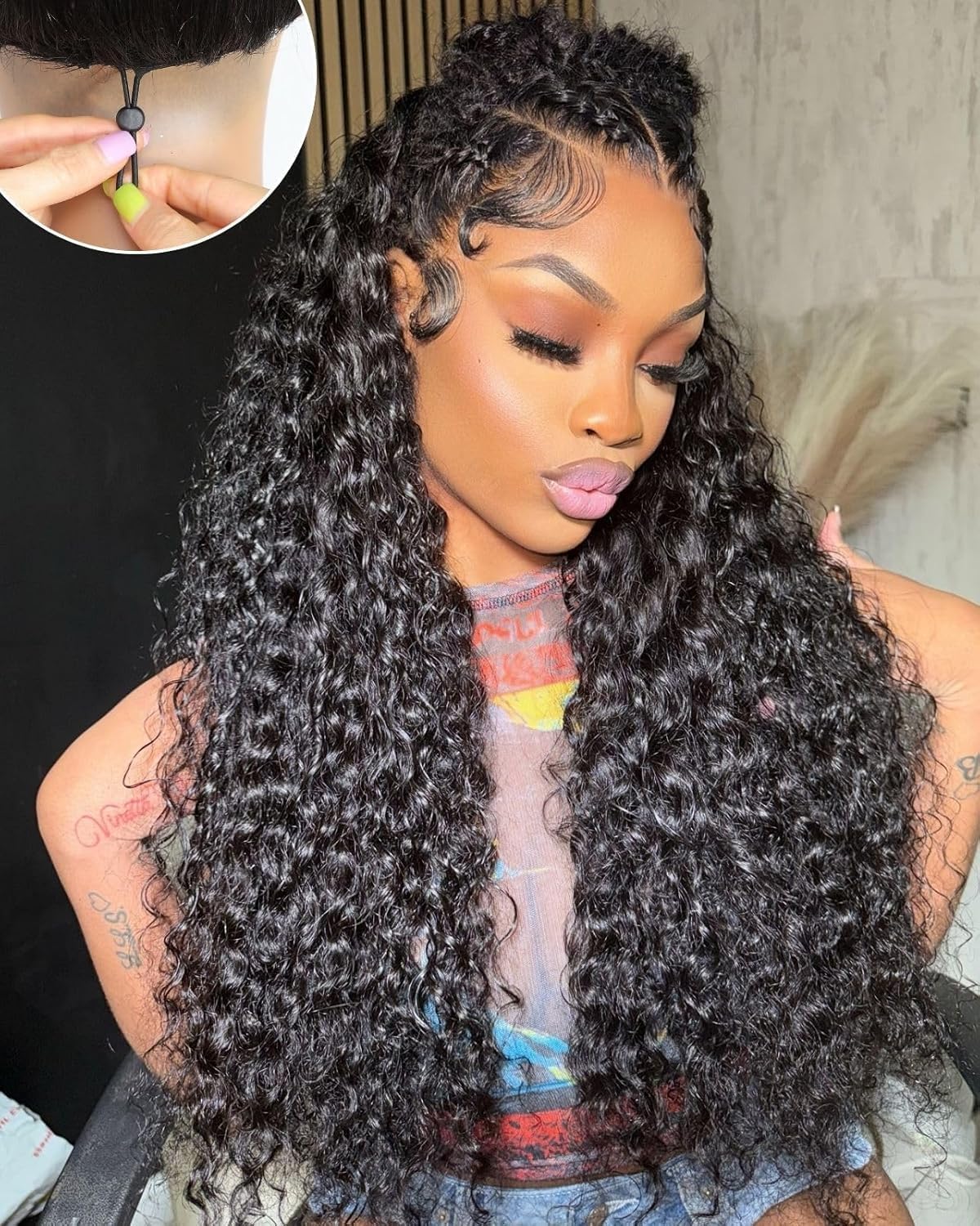 Trilumity Water 13X6 Front Deep Wave 100% Human Hair - Natural Black Hair Replacement Wig
