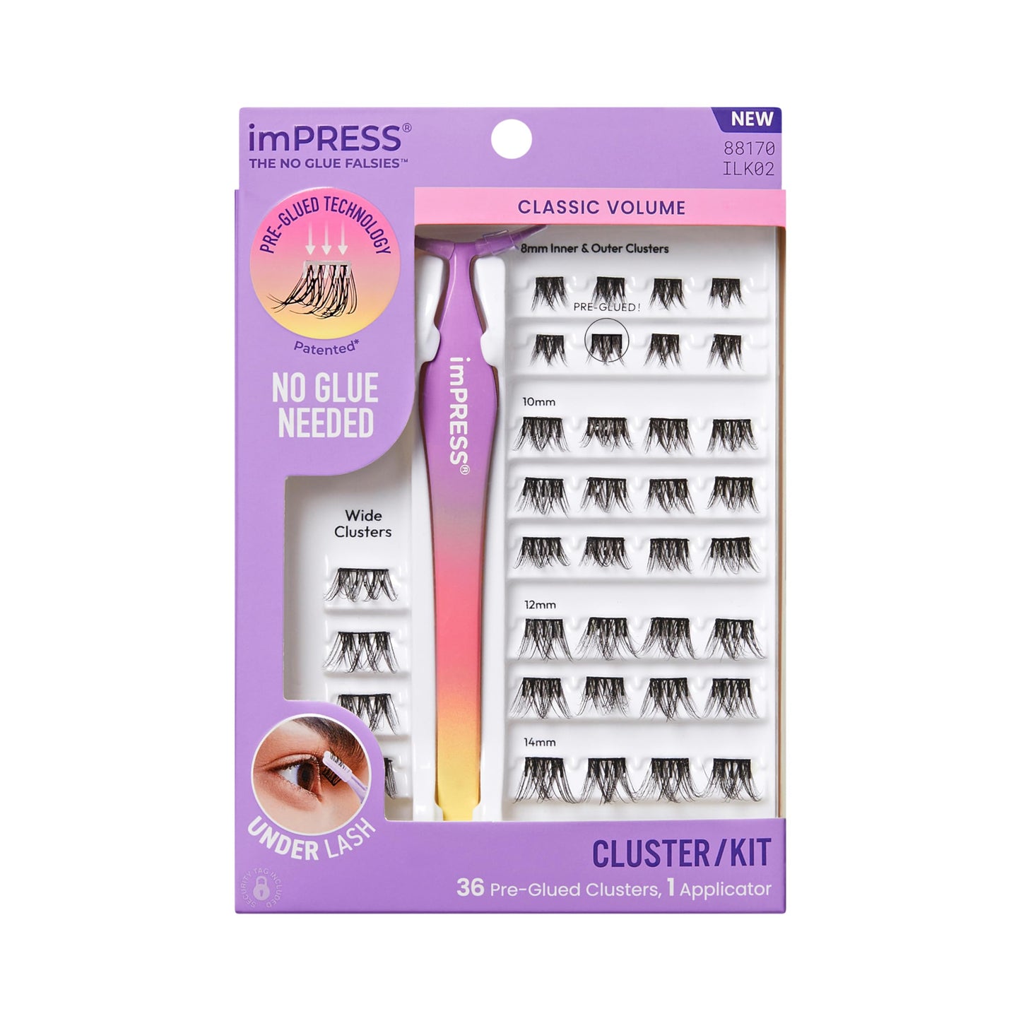 Trilumity Self-Adhesive Natural Faux Mink Fiber II - Black False Lashes