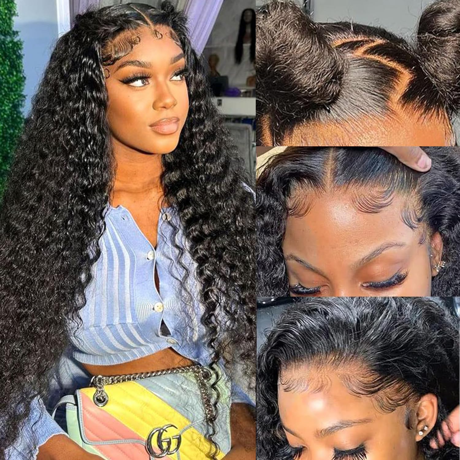 Trilumity City Girl 13X4 Hd Deep Wave Human Hair - Natural Black Hair Replacement Wig